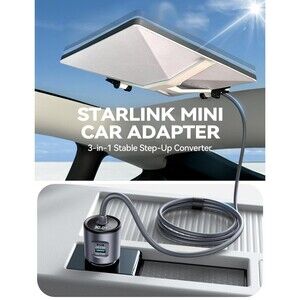 JOYROOM Starlink Mini Car Adapter 30V Step-Up DC Power Supply PD 45W USB LED RV